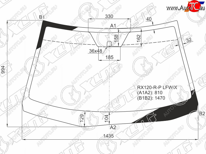 8 799 р. Стекло лобовое Toyota Mark X 04-09 XYG RX120-R-P LFW/X  с доставкой в г. Кемерово