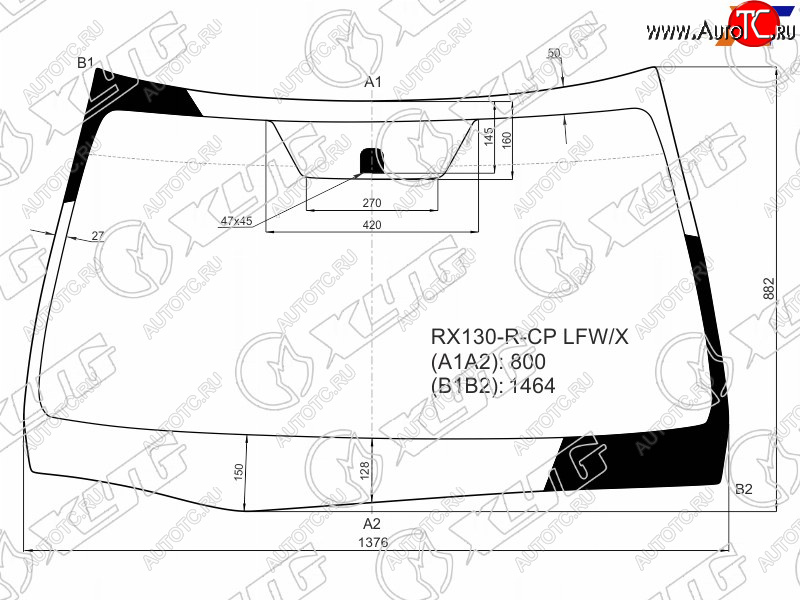 8 999 р. Стекло лобовое Toyota Mark X 09-19 XYG RX130-R-CP LFW/X  с доставкой в г. Кемерово