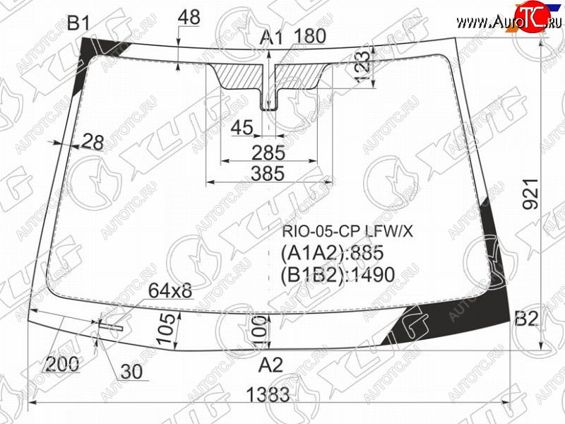 4 999 р. Стекло лобовое Kia Rio 09-11 XYG RIO-05-CP LFW/X  с доставкой в г. Кемерово