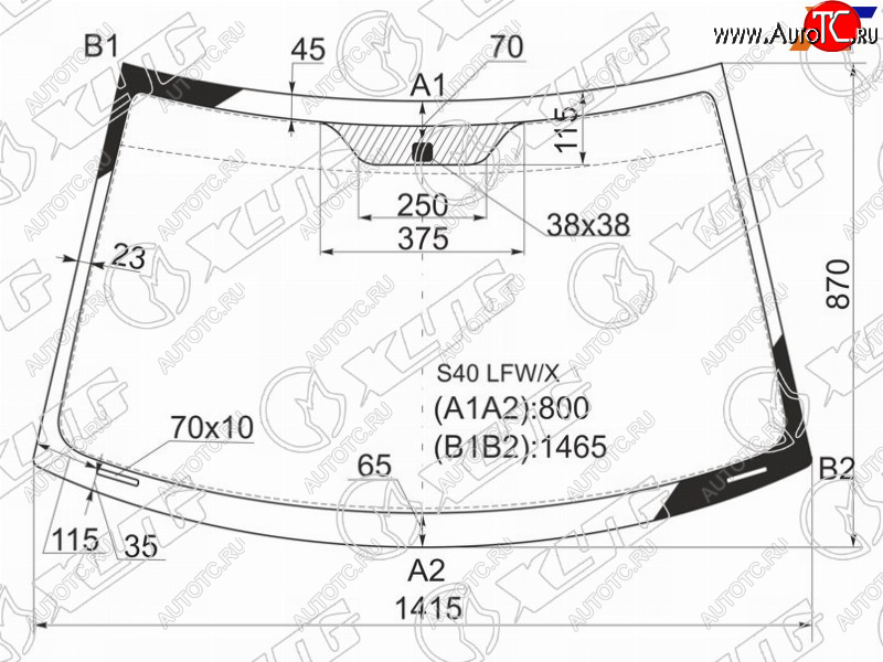 5 499 р. Стекло лобовое Volvo S40 95-04  V40 95-04 XYG S40 LFW/X  с доставкой в г. Кемерово