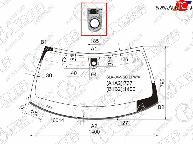 8 999 р. Стекло лобовое (Датчик дождя Молдинг 03.04-06.04) Mercedes-Benz SLK-Class 04-08 XYG SLK-04-VSC LFW/X  с доставкой в г. Кемерово