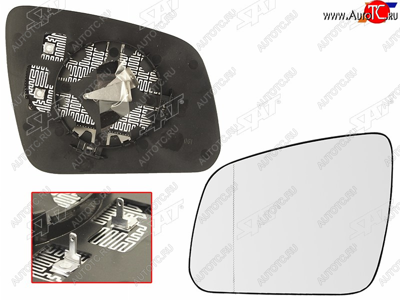 839 р. Полотно зеркала Mercedes-Benz C-Class 07-11 (Слева Обогрев асферическое) SAT ST-121-0037  с доставкой в г. Кемерово