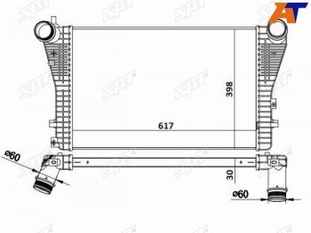 Интеркулер VW PASSAT B6B7 05-TIGUAN 07- SAT ST-1K0145803AE