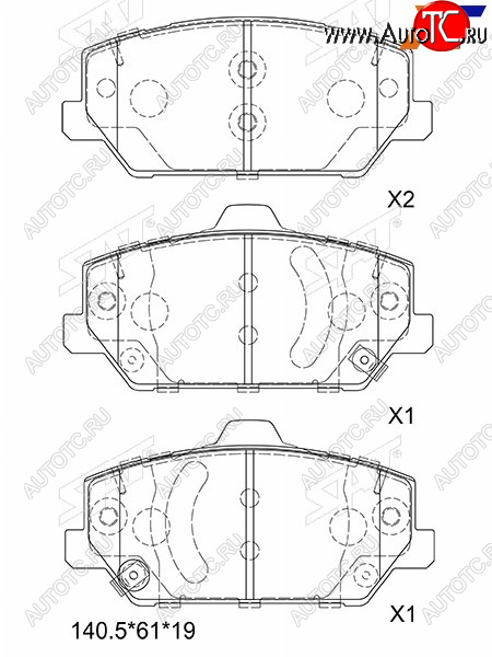 1 599 р. Колодки тормозные передние FR-FL SAT  Hyundai I30 FD универсал рестайлинг (2010-2012)  с доставкой в г. Кемерово