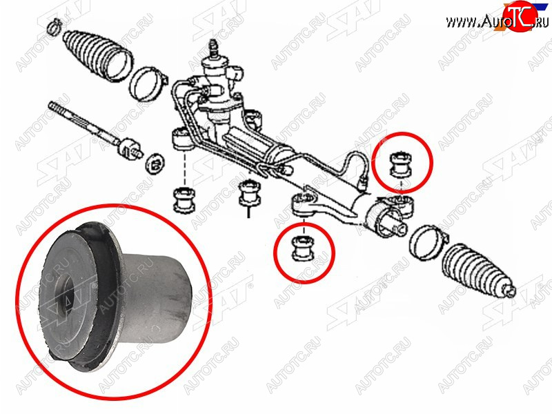 359 р. Втулка рулевой рейки Toyota Ipsum (ACM20) 01-09  Picnic 01-09 SAT ST-45516-44030  с доставкой в г. Кемерово