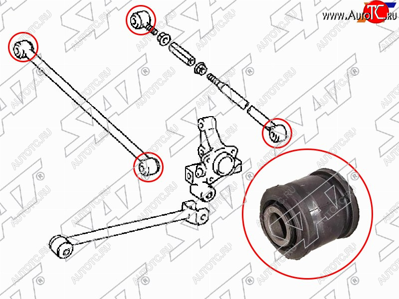 252 р. Сайлентблок заднего поперечного рычага TOYOTA CAMRYVISTA 90-94 SAT ST-48725-12200  с доставкой в г. Кемерово