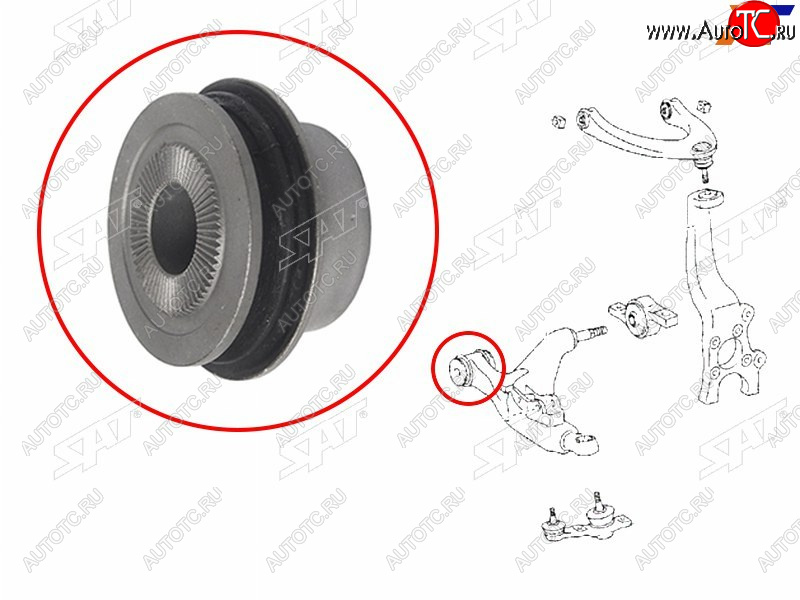 779 р. Сайлентблок Toyota Crown 03-08  Lexus GS 05-12  IS 05-16  IS F 07-14  Toyota Mark X 04-09 SAT ST-48654-0N011  с доставкой в г. Кемерово