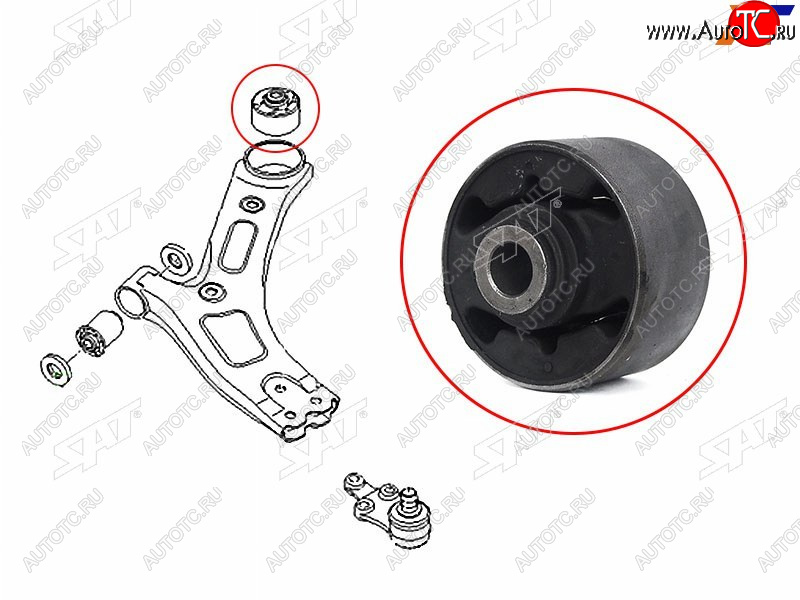439 р. Сайлентблок переднего нижнего рычага задний (вертик) HYUNDAI STAREX 07- SAT ST-55584-4H000  с доставкой в г. Кемерово