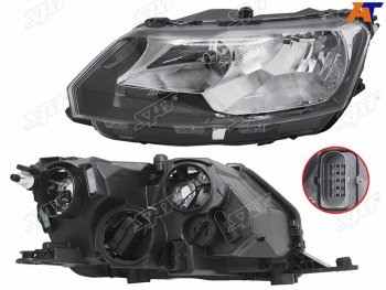 Фара левая SAT Skoda Rapid ( NH3,  NH1) (2012-2020) дорестайлинг лифтбэк, хэтчбэк дорестайлинг, хэтчбэк рестайлинг, рестайлинг лифтбэк
