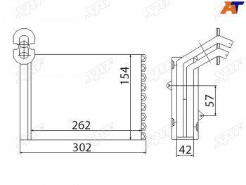 1 999 р. Радиатор отопителя салона FORD GALAXY 96-06SEAT ALHAMBRA 96-10VOLKSWAGEN SHARAN 96-10 SAT ST-87-0021  с доставкой в г. Кемерово. Увеличить фотографию 1