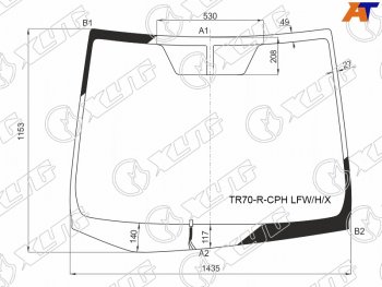 13 299 р. Стекло лобовое (Обогрев щеток) Toyota Noah 14-22  Voxy 14-22  Esquire 14-21 XYG TR70-R-CPH LFW/H/X  с доставкой в г. Кемерово. Увеличить фотографию 1