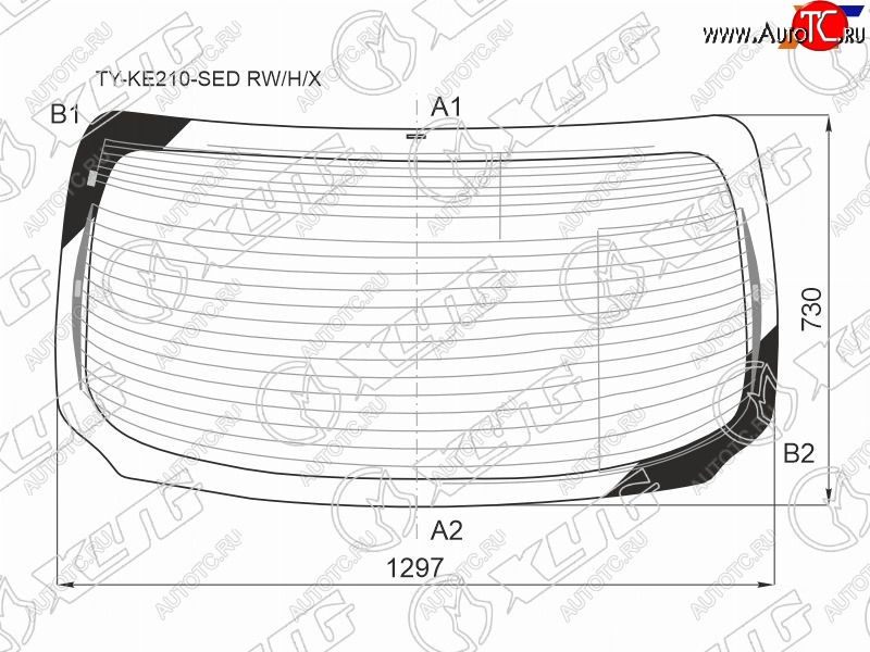 8 799 р. Стекло заднее (Цвет зеленый Обогрев Антенна 4D SED) Toyota Corolla (E210) 18- XYG TY-KE210-SED RW/H/X  с доставкой в г. Кемерово