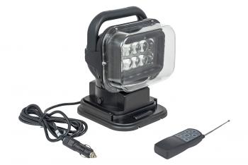 8 029 р. Фара-искатель 12V 50W LED с дистанционным управлением, черный (200х240х200мм) China ch001-bl  с доставкой в г. Кемерово. Увеличить фотографию 1