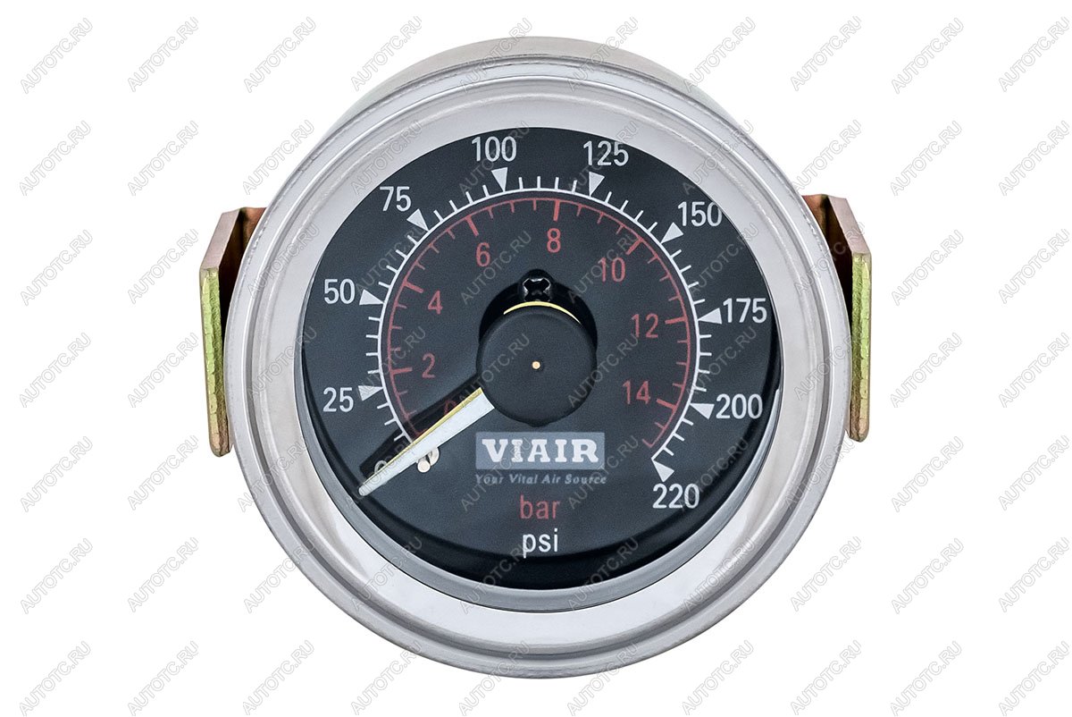 6 909 р. Манометр бортовой 2 стрелки 2" от 0 до 15 атм чёрный VIAIR 90080  с доставкой в г. Кемерово