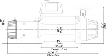 78 319 р. Лебёдка автомобильная электрическая 12V Runva 9500 lbs 4350 кг MAX влагозащищенная, комбинированный роспуск, синтетический трос RUNVA ewb9500max-q-ssrmac  с доставкой в г. Кемерово. Увеличить фотографию 14