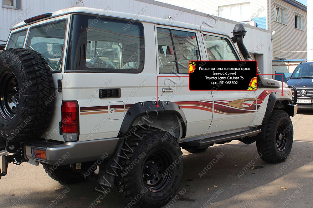 19 699 р. Расширители колесных арок Toyota Land Cruiser 76 2007- (вынос 65 мм) Русская Артель rt-063302  с доставкой в г. Кемерово