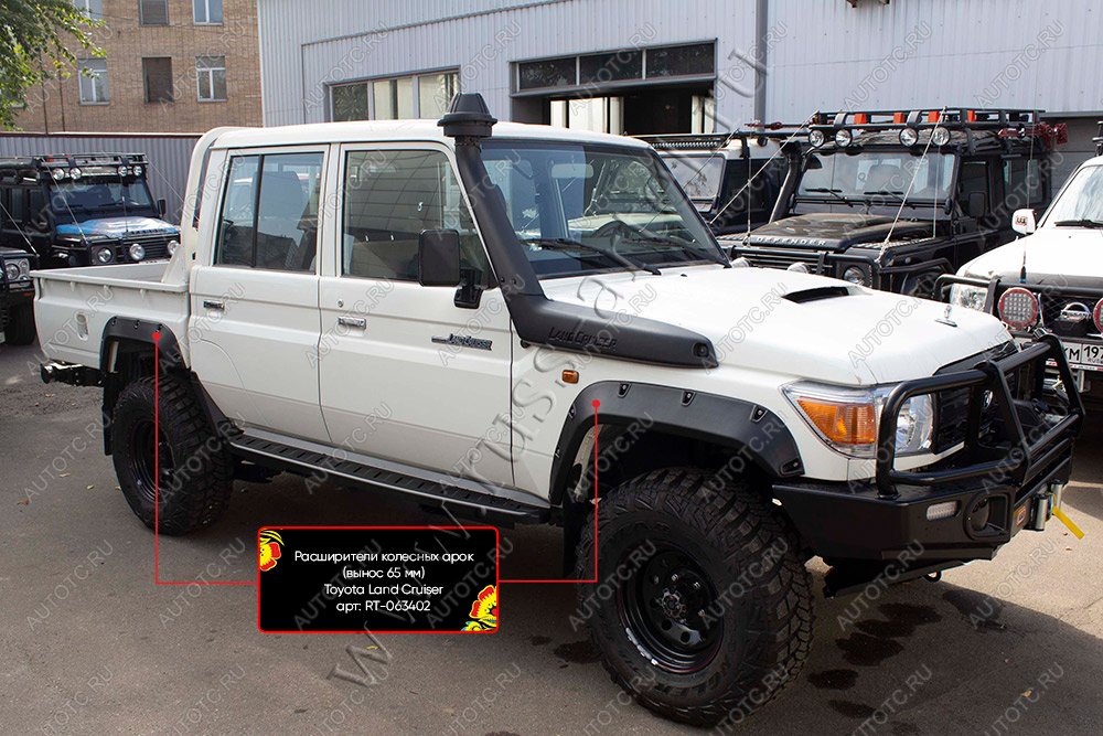 19 699 р. Расширители колесных арок Toyota Land Cruiser 79 2007- (вынос 65 мм) Русская Артель rt-063402  с доставкой в г. Кемерово