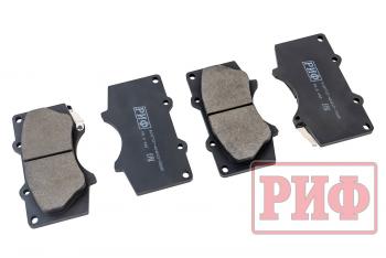 1 589 р. Колодки тормозные передние РИФ Toyota LC120,150, Hilux 2005+OEM 04465-35250, 04465-35290 ,Pajero 4 дизель 4605A472, 4605A481 РИФ riftoy-04465-35290  с доставкой в г. Кемерово. Увеличить фотографию 3