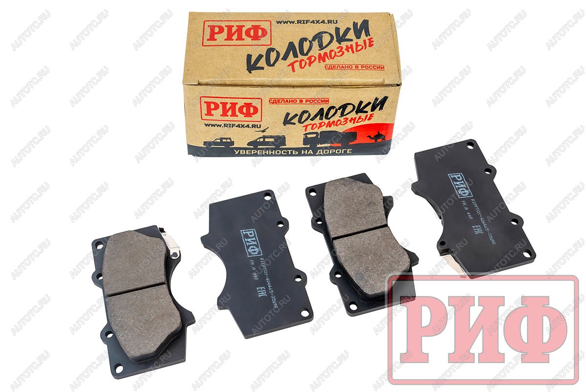 1 589 р. Колодки тормозные передние РИФ Toyota LC120,150, Hilux 2005+OEM 04465-35250, 04465-35290 ,Pajero 4 дизель 4605A472, 4605A481 РИФ riftoy-04465-35290  с доставкой в г. Кемерово