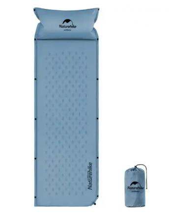 3 019 р. Коврик самонадувающийся с подушкой Naturehike, 185х60х2,5 см, синий Naturehike nh15q002-d-blsn  с доставкой в г. Кемерово. Увеличить фотографию 1