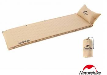 2 999 р. Коврик самонадувающийся с подушкой Naturehike, 185х60х2,5 см, песочный Naturehike nh15q002-d-yesn  с доставкой в г. Кемерово. Увеличить фотографию 1