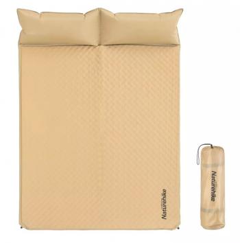 Коврик самонадувающийся Naturehike двойной, с подушками, 185х130х2,5 см, песочный Naturehike nh18q010-d-nye