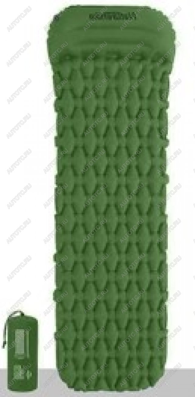 4 319 р. Коврик надувной Naturehike с подушкой, 185x59x3,5 см, зелёный (без надувного мешка) Naturehike nh19z003-p-agr  с доставкой в г. Кемерово