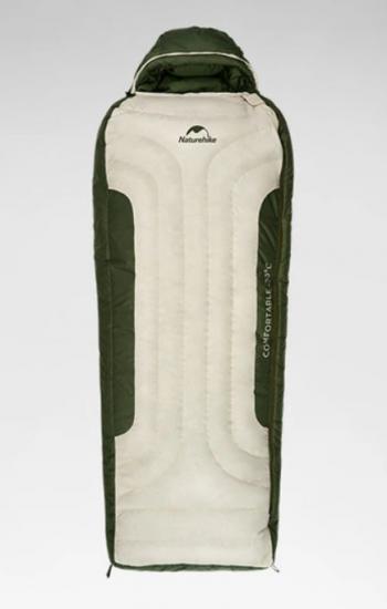 Мешок спальный Naturehike XR1500, 226х85 см, (правый) (ТК: -25C), бежево-зелёный Naturehike cnh22sd007-xr1500dgr