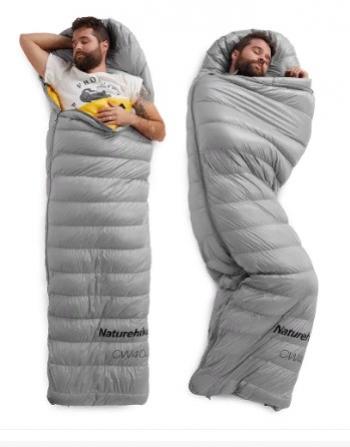 21 949 р. Мешок спальный Naturehike Ultralight CW400 L , 220х85 см, (правый) (ТК: +5C), серый Naturehike nh18c400-d-grl  с доставкой в г. Кемерово. Увеличить фотографию 2