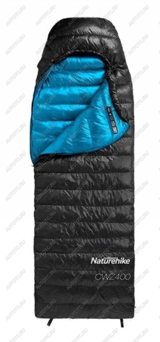 12 649 р. Мешок спальный Naturehike Ultralight CWZ400 M, 210х85 см, (правый) (ТК: +7C), черный Naturehike nh19w400-z-blm  с доставкой в г. Кемерово