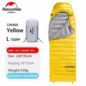 13 119 р. Мешок спальный Naturehike Ultralight CWZ400 L, 220х85 см, (правый) (ТК: +7C), желтый Naturehike nh19w400-z-yel  с доставкой в г. Кемерово. Увеличить фотографию 2