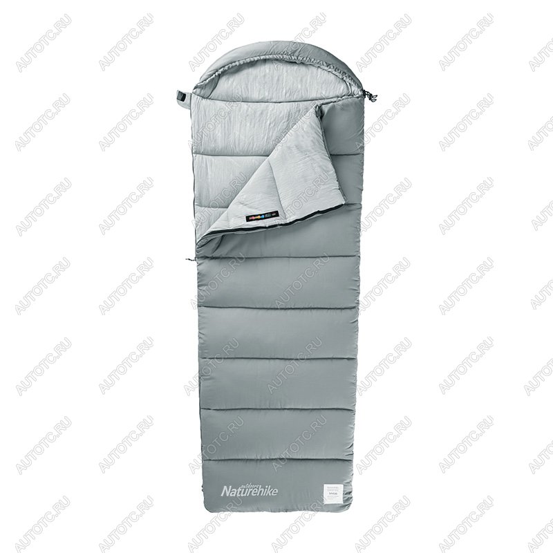 4 849 р. Мешок спальный Naturehike Envelope M300, (190+30)х80 см, (правый) (ТК: +6C), серый Naturehike nh20msd02-gm300  с доставкой в г. Кемерово