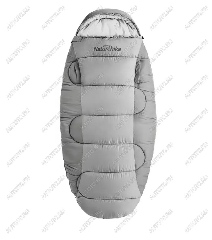 11 349 р. Мешок спальный Naturehike Oval PS300, 220х95 см, (правый) (ТК: +4C), серый Naturehike nh20msd03-ps300g  с доставкой в г. Кемерово