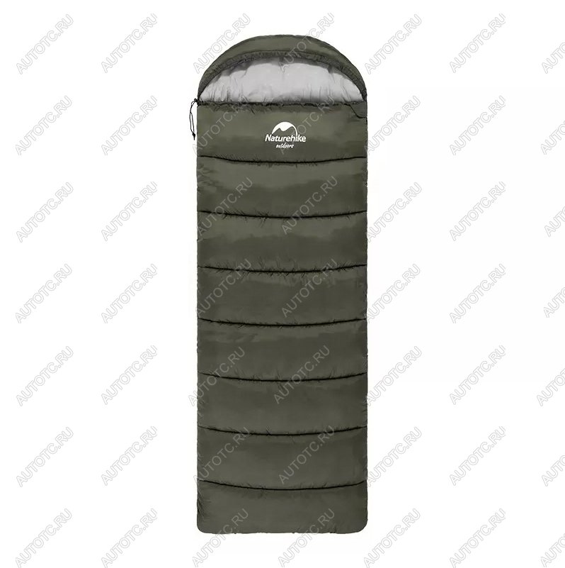 4 289 р. Мешок спальный Naturehike U250, (190х30)х75 см, (левый) (ТК: +6C), темно-зеленый Naturehike nh20msd07-arm250-l  с доставкой в г. Кемерово