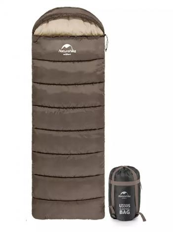 3 499 р. Мешок спальный Naturehike U150, 220х75 см, (ТК: +11C), правый, коричневый Naturehike nh20msd07-g150  с доставкой в г. Кемерово. Увеличить фотографию 1