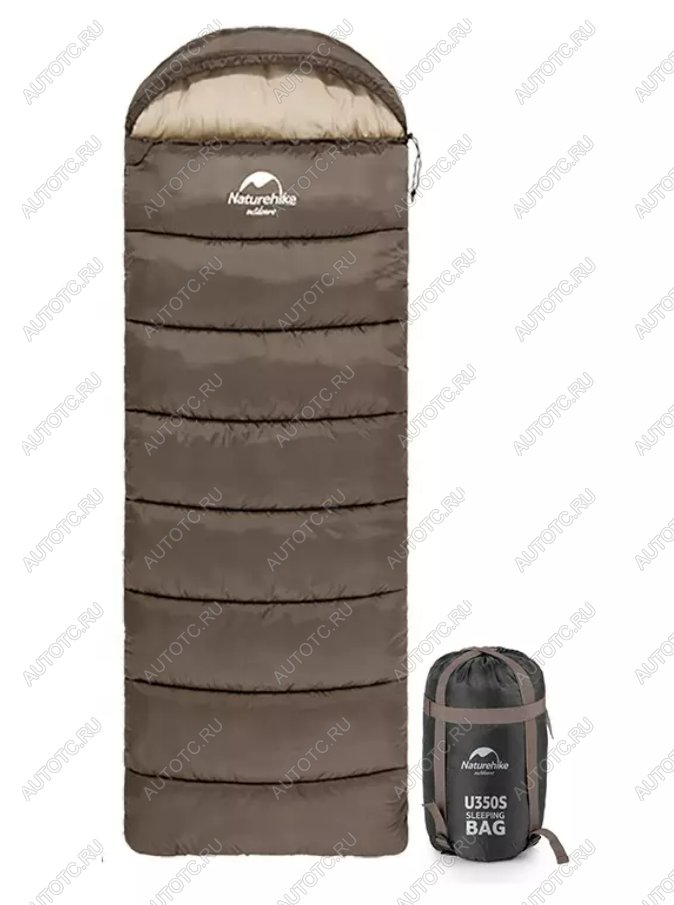 3 499 р. Мешок спальный Naturehike U150, 220х75 см, (ТК: +11C), правый, коричневый Naturehike nh20msd07-g150  с доставкой в г. Кемерово
