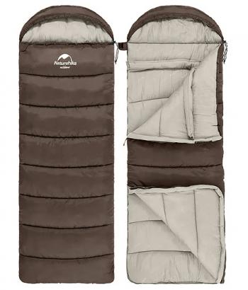 5 899 р. Мешок спальный Naturehike U350S, (190+30)х75 см, (ТК: -3C), (правый), коричневый Naturehike nh20msd07-gre350s  с доставкой в г. Кемерово. Увеличить фотографию 6