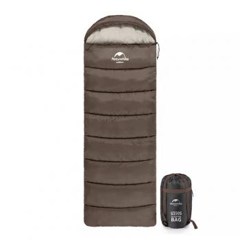 5 899 р. Мешок спальный Naturehike U350S, (190+30)х75 см, (ТК: -3C), (правый), коричневый Naturehike nh20msd07-gre350s  с доставкой в г. Кемерово. Увеличить фотографию 2