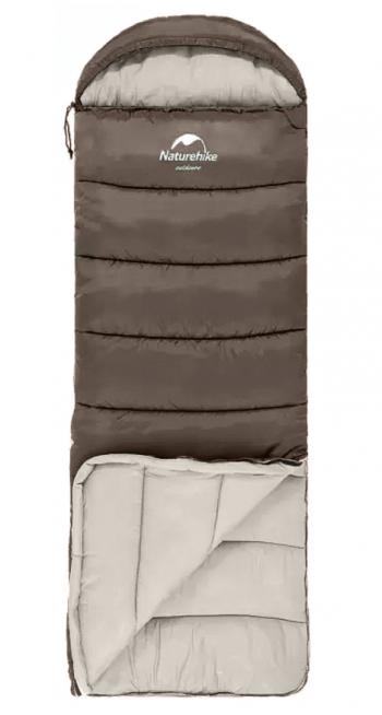 5 739 р. Мешок спальный Naturehike U350S, (190+30)х75 см, (ТК: -3C), (левый), коричневый Naturehike nh20msd07-gre350s-l  с доставкой в г. Кемерово. Увеличить фотографию 4
