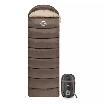 4 559 р. Мешок спальный Naturehike U350, (190х30)х75 см, (правый) (ТК: +1C), коричневый Naturehike nh20msd07-gu350  с доставкой в г. Кемерово. Увеличить фотографию 1