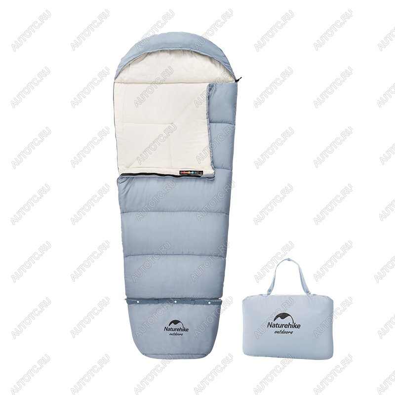 6 299 р. Мешок спальный Naturehike Compact C180, 190х75 см, (правый) (ТК: +12C), Синий Naturehike nh21msd01-c180bl  с доставкой в г. Кемерово