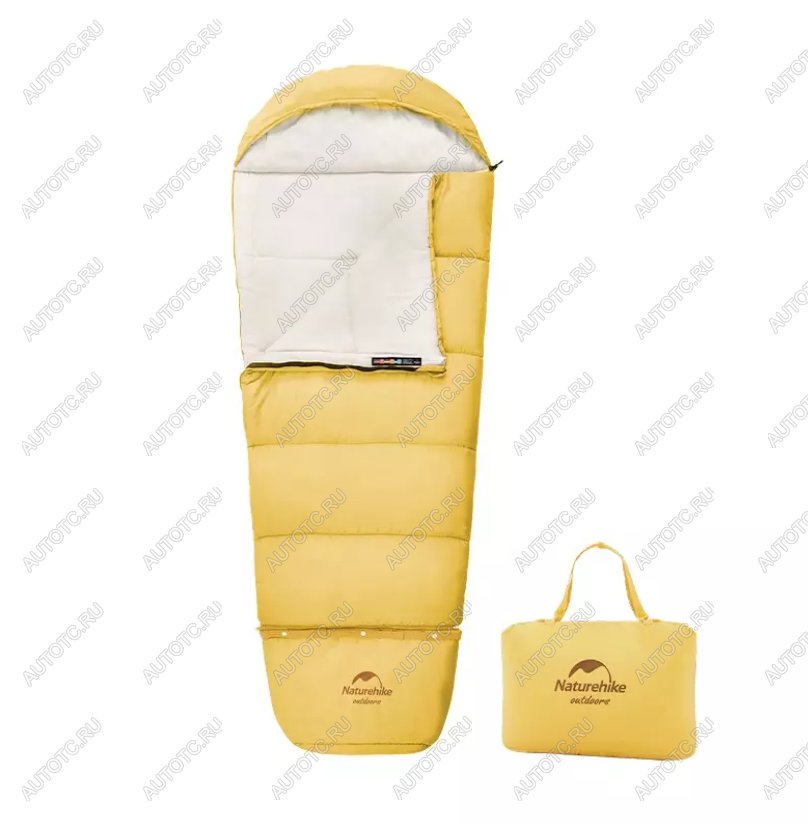 6 869 р. Мешок спальный Naturehike Compact C300, 190х75 см, (правый) (ТК: +6C), Желтый Naturehike nh21msd01-c300ye  с доставкой в г. Кемерово
