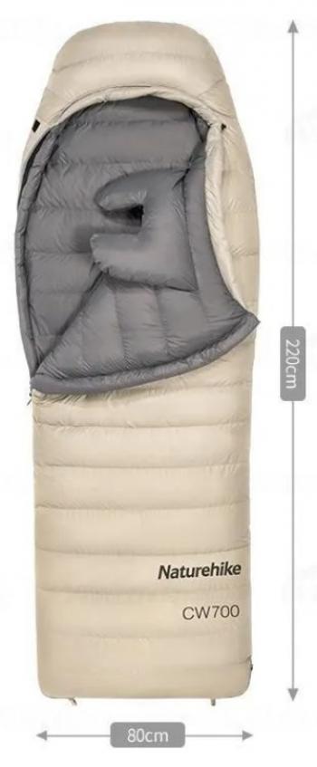 43 999 р. Мешок спальный Naturehike CW700, 220х80 см, (правый) (ТК: -2C), бежевый Naturehike nh22yd001-kh700g  с доставкой в г. Кемерово. Увеличить фотографию 1
