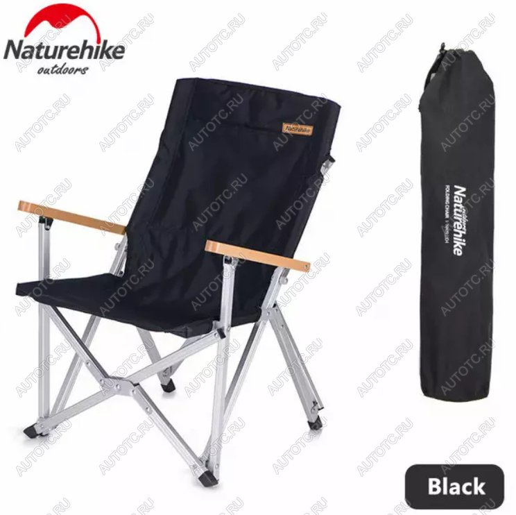 6 449 р. Кресло туристическое Naturehike, складное черное, до 120 кг Naturehike nh19jj004-bl  с доставкой в г. Кемерово