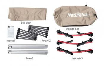 14 239 р. Раскладушка Naturehike XJC04 190х65х38 см, до 150 кг, хаки Naturehike nh19jj006-kh  с доставкой в г. Кемерово. Увеличить фотографию 7