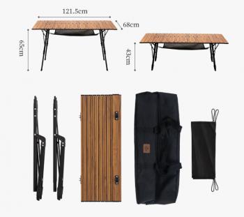 14 999 р. Стол туристический Naturehike складной, 121.5х68х65 см,с телескопическими ножками, светло-коричневый Naturehike nh19z003-d-wgl  с доставкой в г. Кемерово. Увеличить фотографию 2