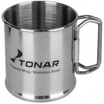 379 р. Кружка ТОНАР 300ML металлическая (нержавеющая сталь), со складными ручками ТОНАР t.tk-035-300  с доставкой в г. Кемерово. Увеличить фотографию 1