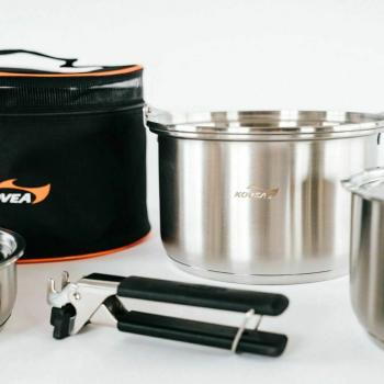 18 499 р. Набор посуды Kovea KOVEA TRIPLE STAINLESS COOKWARE-L KOVEA kcw-1901  с доставкой в г. Кемерово. Увеличить фотографию 3