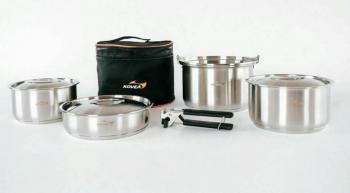 18 499 р. Набор посуды Kovea KOVEA TRIPLE STAINLESS COOKWARE-L KOVEA kcw-1901  с доставкой в г. Кемерово. Увеличить фотографию 1