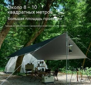 8 899 р. Тент кемпинговый Naturehike 3Х5 м., черно-серебристый винил Naturehike nh20tm006-vcslv35  с доставкой в г. Кемерово. Увеличить фотографию 2
